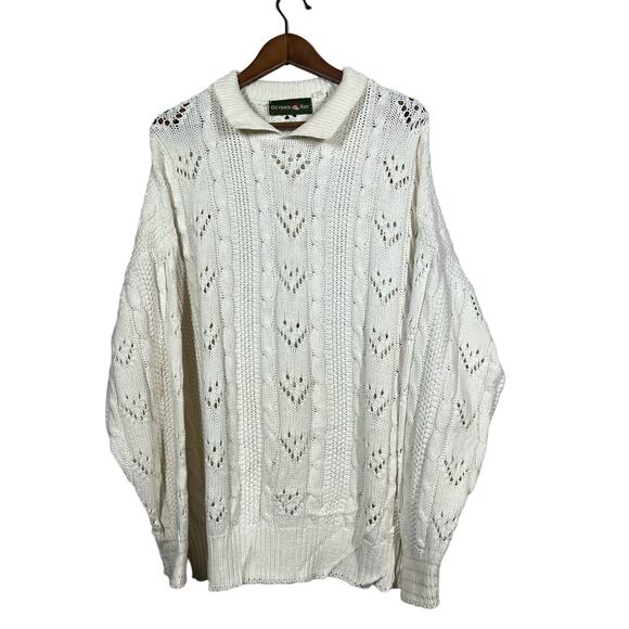 Vintage Outback Red Sweater Collar Perforated Slouchy White - XL - Picture 1 of 3